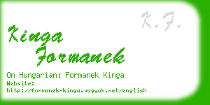 kinga formanek business card